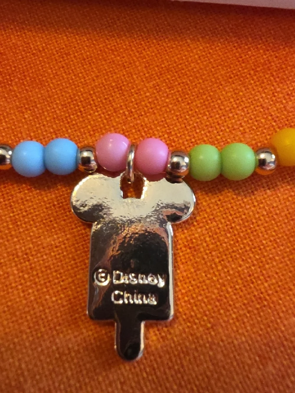 Disney Parks New Pastel Mickey Popsicle Charm Beaded Bracelet Girls